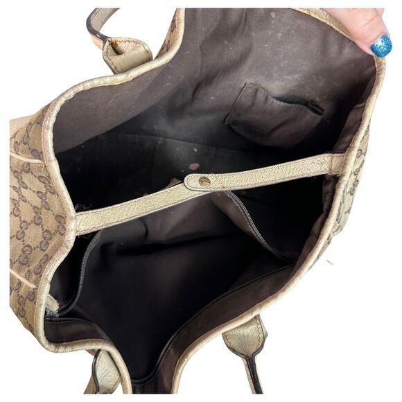 Gucci Princy Line GG Canvas Ribbon Tote Shoulder Bag - FLAWS Project Bag - Picture 6 of 9